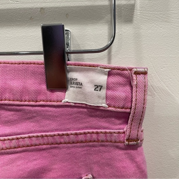 Hudson Krista Super Skinny Crop Chelsea Pink Ombre Stretch Mid Rise Jeans 27 - Picture 10 of 14